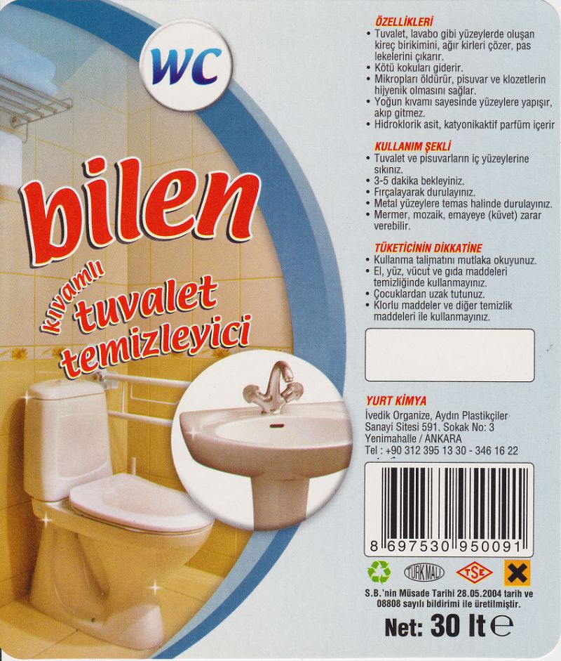 Bilen Tuvalet (Wc) Temizleyici 5-30Kg (Kıvamlı)