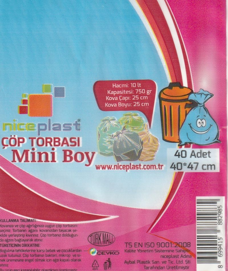 Nice Çöp Poşeti Mini Boy 40*47cm
